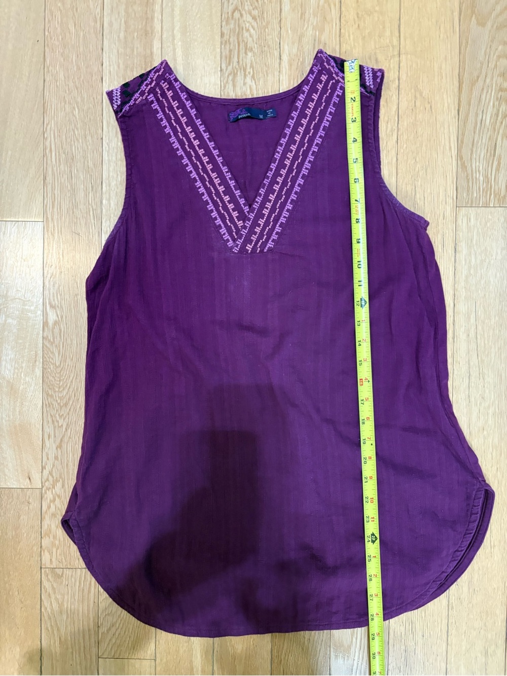prAna Heloise Embroidered Cotton Tunic Tank Top M Purple - Picture 5 of 8
